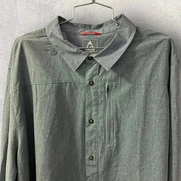 Lot of 2 Gerry performance vented button up shirts XXL zip front pocket NWOT - Picture 10 of 16